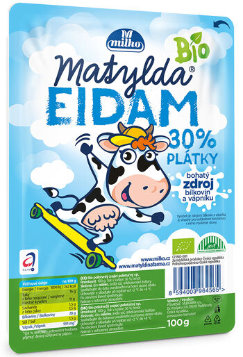 Bio sýr Matylda Eidam 30% plátky MILKO 100 g