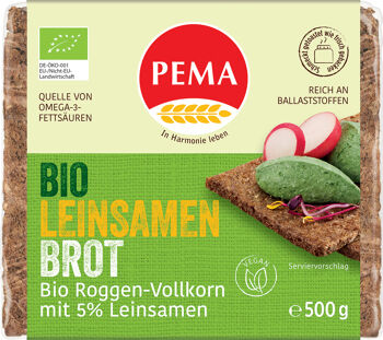 Bio žitný chléb se lněným semínkem PEMA 500 g
