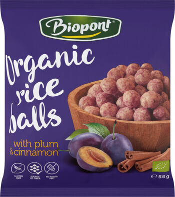 Bio rýžové křupky švestkové se skořicí Biopont 55 g