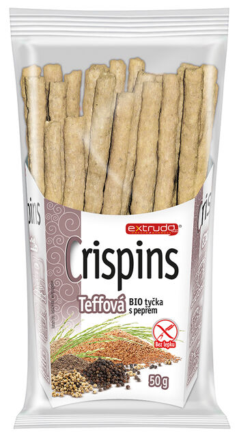 Bio tyčinky teffové s pepřem Crispins Extrudo 50 g