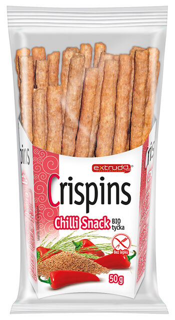 Bio tyčinky teffové s chilli Crispins Extrudo 50 g