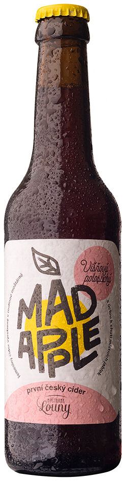 Cider polosuchý 4,5 % Višeň Mad Apple cider 330 ml