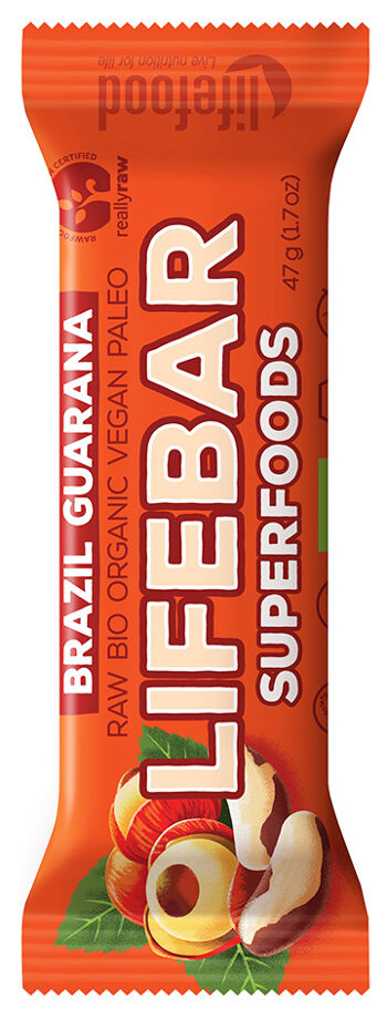 Bio raw tyčinka s guaranou a para ořechy Lifefood 47 g