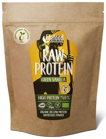 Bio raw protein vanilkový s mladým ječmenem Lifefood 450 g