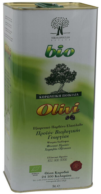 Bio extra panenský olivový olej NIKOLOPOULOS 5 l