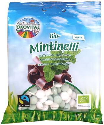 Bio čokoládové dražé mátové ÖKOVITAL 100 g