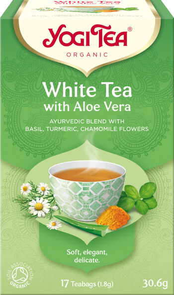 Bio Bílý s aloe vera Yogi Tea 17 x 1,8 g