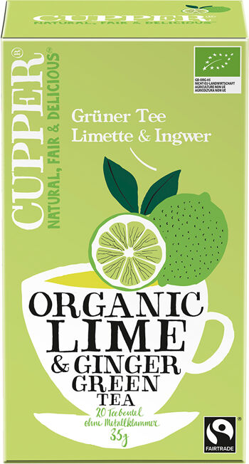 Bio zelený čaj Limetka a zázvor Cupper 35 g