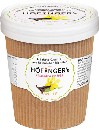 Bio smetanová zmrzlina vanilková Höfingers 500 ml