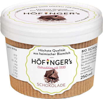 Bio smetanová zmrzlina čokoládová Höfingers 250 ml