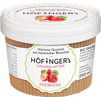 Bio sorbet jahodový vegan Höfingers 250 ml