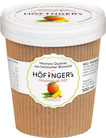 Bio sorbet mangový vegan Höfingers 500 ml
