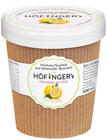 Bio sorbet citrónový vegan Höfingers 500 ml