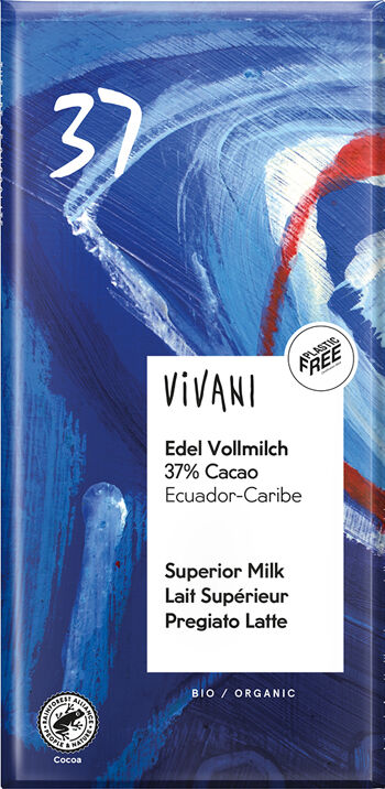 Bio mléčná čokoláda Ekvádor - Karibik VIVANI 100 g
