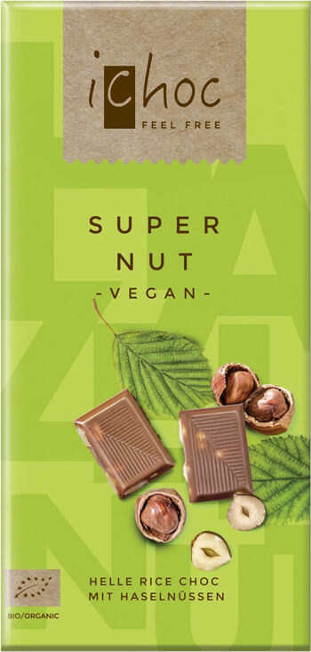 Bio vegan čokoláda s oříšky iChoc 80 g