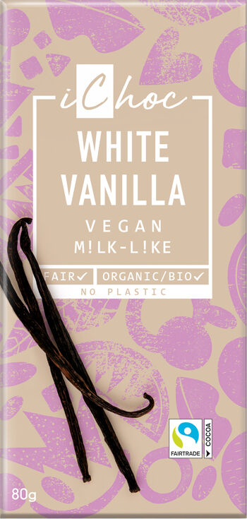 Bio vegan bílá čokoláda s vanilkou iChoc 80 g