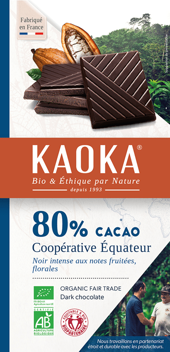 Bio hořká čokoláda 80% Ekvádor KAOKA 100 g