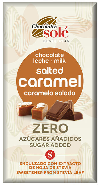 Mléčná čokoláda slaný karamel se stévií bez cukru SOLÉ 100 g