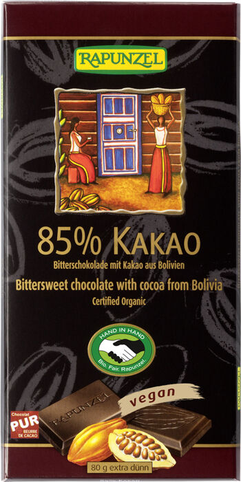 Bio hořká čokoláda 85% RAPUNZEL 80 g