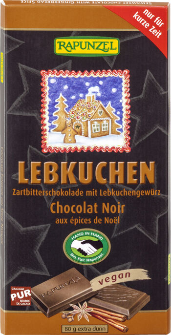 Bio hořká čokoláda s perníkovým kořením RAPUNZEL 80 g
