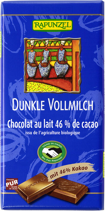 Bio tmavá mléčná čokoláda 46% RAPUNZEL 100 g