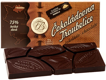 Hořká čokoláda 75% Čokoládovna Troubelice 45 g