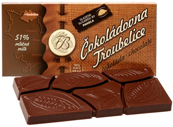 Mléčná čokoláda 51% Čokoládovna Troubelice 45 g