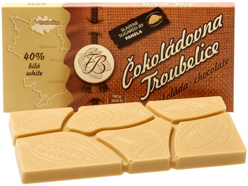 Bílá čokoláda 40% Čokoládovna Troubelice 45 g