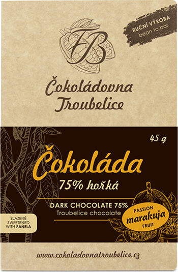 Hořká čokoláda 75% s marakujou EDICIÓN NUEVA 45 g