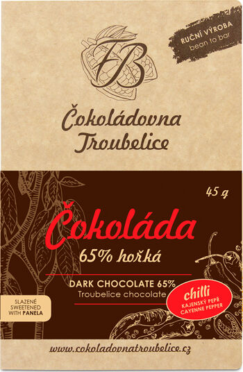 Hořká čokoláda 65% s chilli EDICIÓN NUEVA 45 g