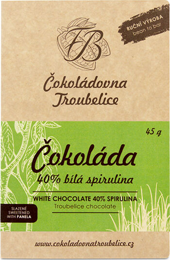 Bílá čokoláda 40% se spirulinou EDICIÓN NUEVA 45 g