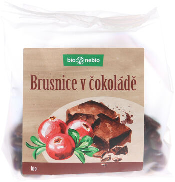 Bio brusnice klikva v hořké čokoládě bio*nebio 100 g