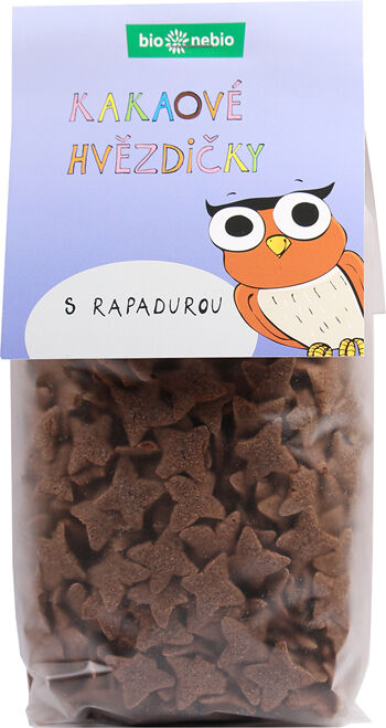 Bio kakaové hvězdičky s Rapadurou bio*nebio 150 g